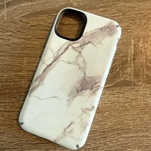 Speck iPhone 11 Marble Design Phone Case - White and Grey